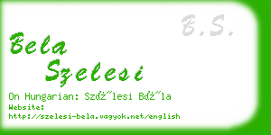 bela szelesi business card